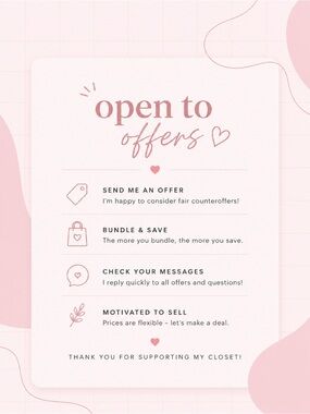 Open to Reasonable Offers!